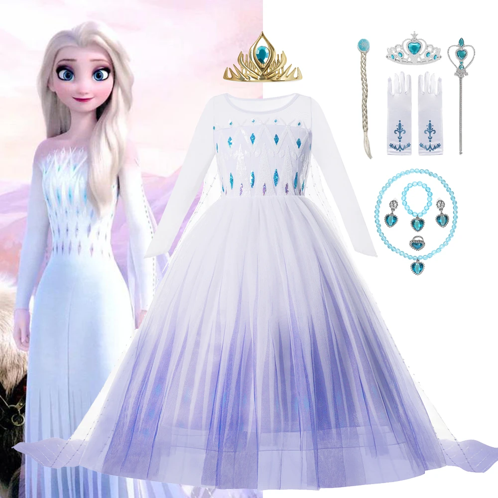 

Halloween Cosplay Girls Princess Dress Snowflake Costume For Kid Party Dresses Holiday Girls Clothing Elsa Anna Girls Clothes