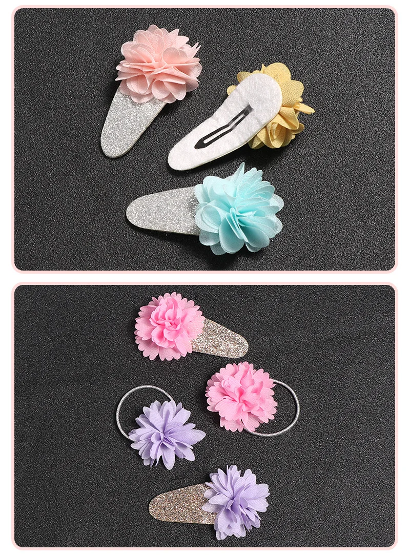 

Hairclips Hair Ties For Girls Kids Summer Hair Accessories For Baby Girl Glitter Snap Clip Ponytial Holder Elastic Rubber Band
