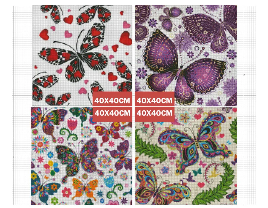 100% Полный 5D Diy Daimond картина крестиком красочными бабочками и бантиками 3D алмазная