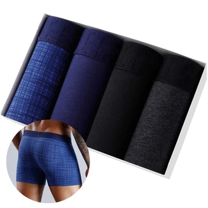4pcs Set Men Boxer Shorts Soft Boxers for Men's Panties Mens Underpants Male Cotton Sexy Underwear Boxershorts Family Calecon