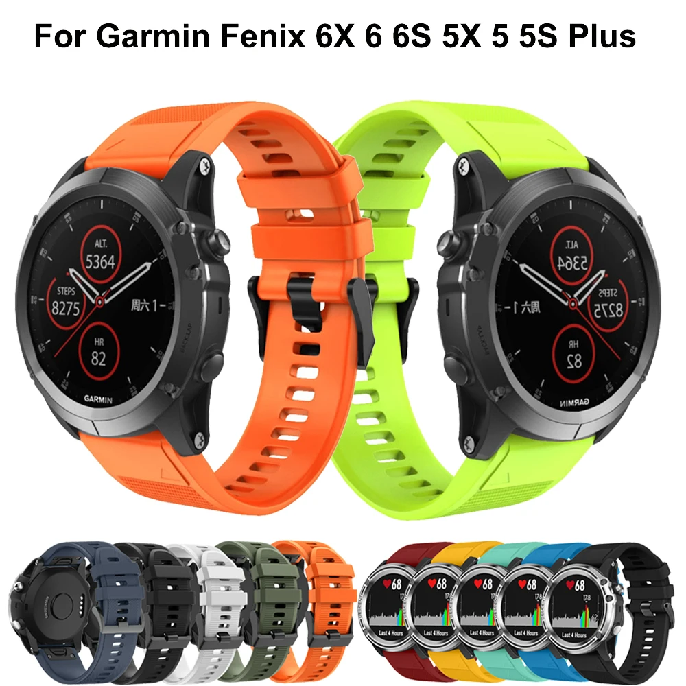26 мм спортивный силиконовый ремешок для наручных часов Garmin Fenix 6X 6 6S Pro 5X 5 5S Plus 3 HR 20