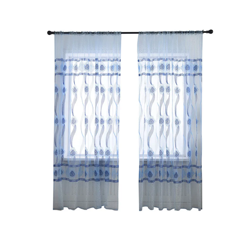 Modern Tulle Pure Color Sheer Curtains Door Window Curtain Drape Panel Valances Scarf Windows for Bedroom Living Room | Дом и сад