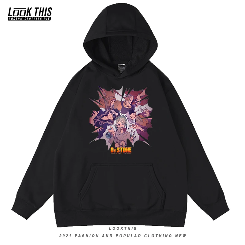 

Anime Dr.Stone Boys Girls Hoodies Children Clothes Long Sleeve Pullover Hooded Hoody Tops Outerwear Fleece Hooded Sweatshirt