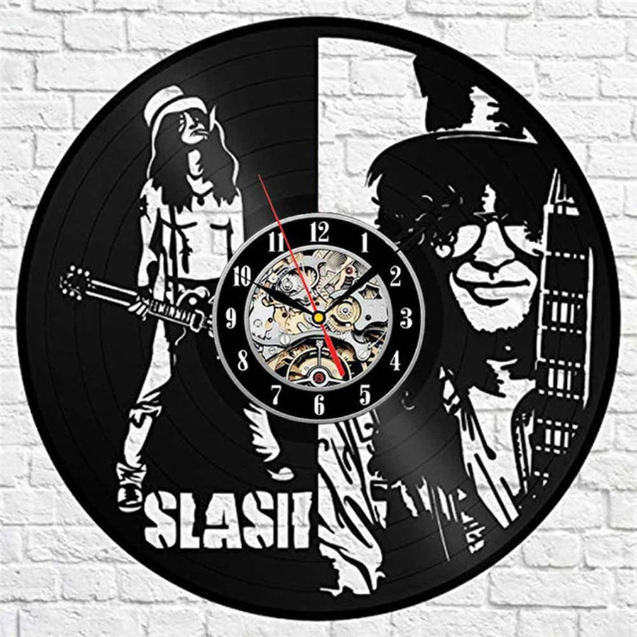 Type 8 Guns N Rose Виниловая пластинка настенные часы современный дизайн Музыкальная Тема GnR Slash 3D наклейки винтажные часы в виде компакт-диска настенные часы домашний декор - Цвет: Type 8