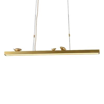 L светодиодный Nordic все медные обеденный зал потолочный светильник длинные люстра