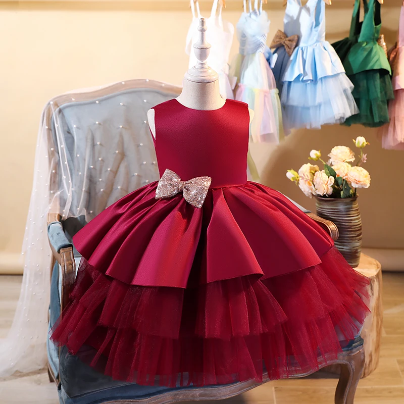 

Girls Dress Elegant New Year Princess Children Party Dress Wedding Gown Kids Dresses for Christmas Girls Birthday Party Dress