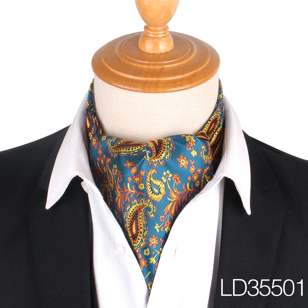 LD35501 Мужской галстук с пейсли, галстук для свадьбы, формальный галстук, Ascot Scrunch, британский джентльмен, полиэстер, трикотажный галстук, роскошный - Цвет: LD35501