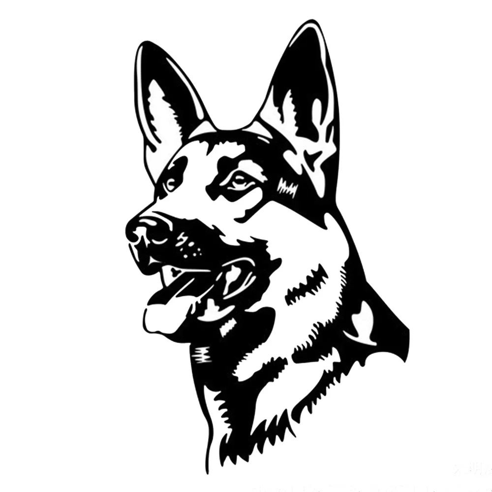 

Creative 13*8cm Shepherd Dog Car Stickers Black/Silver Car Styling Cover Decals GERMAN SHEPHERD Reflective Animal Sticke