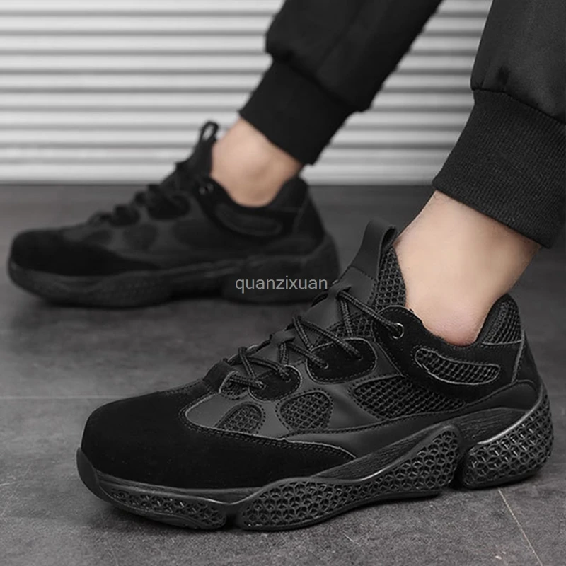 

Male Indestructible Work Shoes Sneakers Men Boots Anti-puncture Safety Shoes Men Anti-smash Work Boots Steel Toe Shoes Footwear