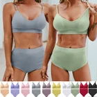 Комплект женского Бесшовного нижнего белья FINETOO, бюстгальтер пуш-ап и трусики, 10 цветов