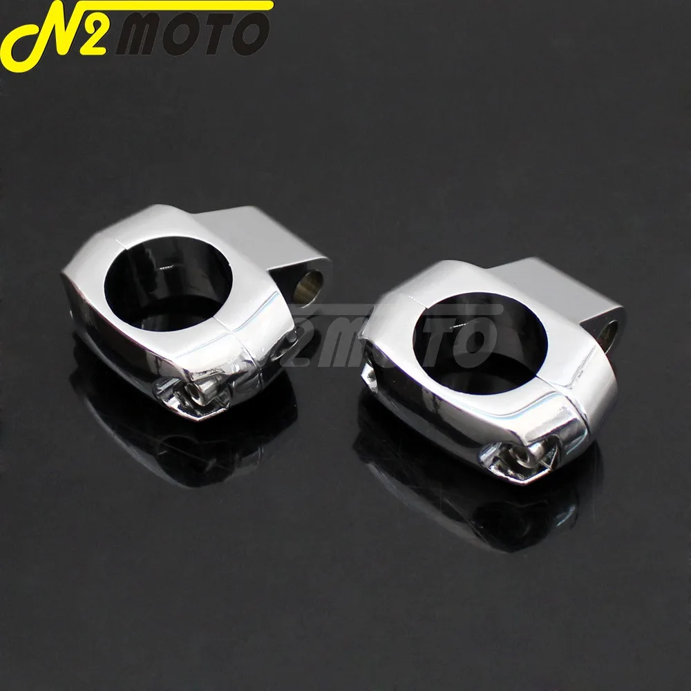 2 шт. Chrome зеркало заднего вида мотоцикла 1 &quotбар монтажный зажим держатель
