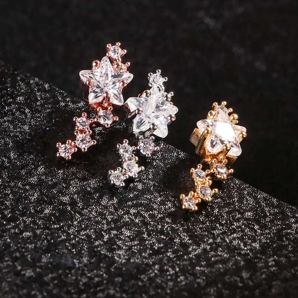 1 Set CZ Star Helix Earring Cartilage Tragus Stud Conch Ear Piercing Jewelry Earrings Moon Heart Cross | Украшения и аксессуары