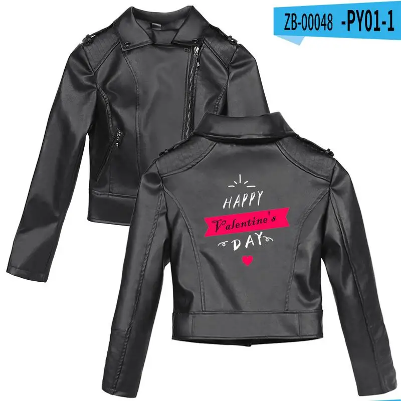 

new 2021 spring Valentine's Day series printing fashion trend women's PU leather coat