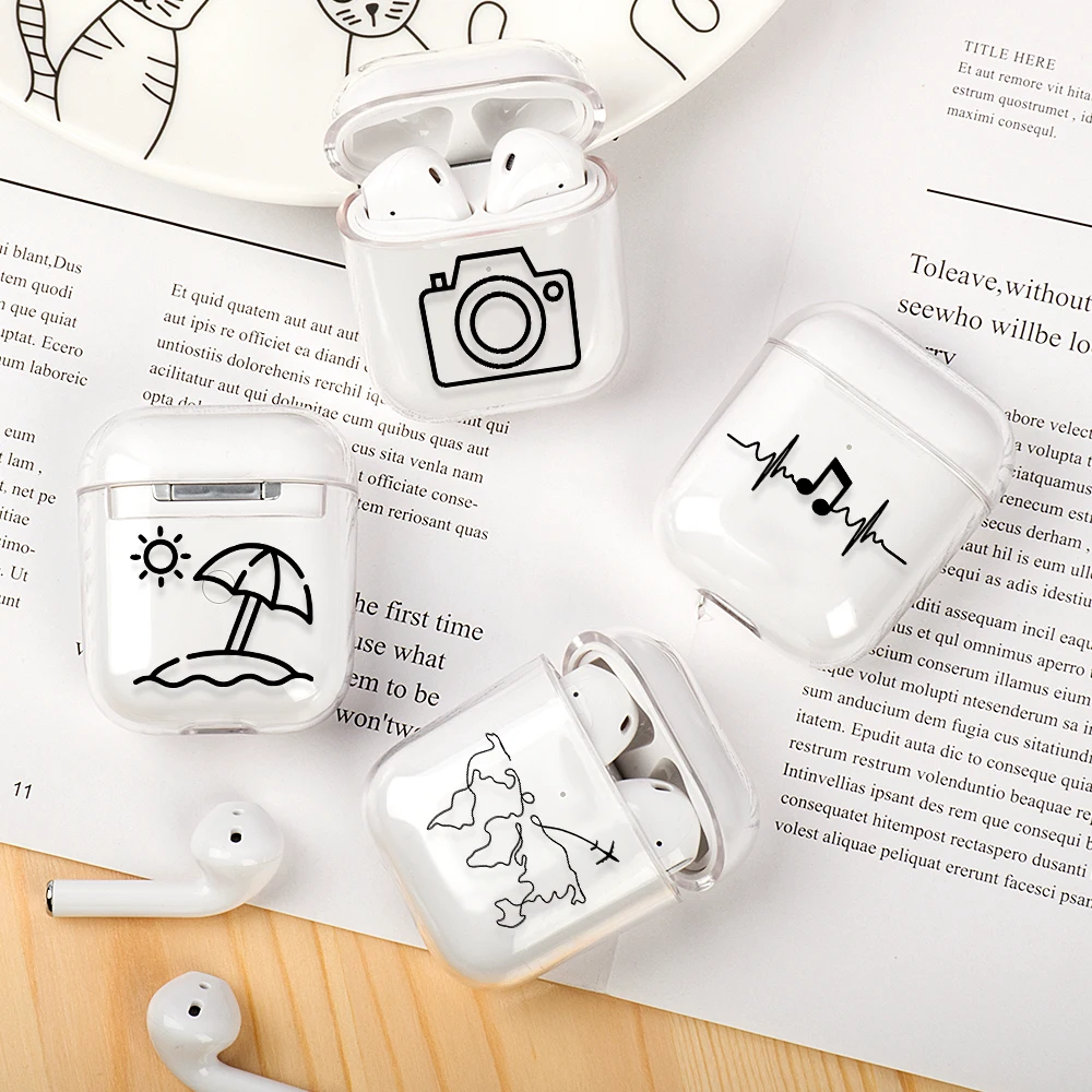 Жесткий ПК чехол для наушников Airpods 1 2 беспроводные Bluetooth наушники прозрачный