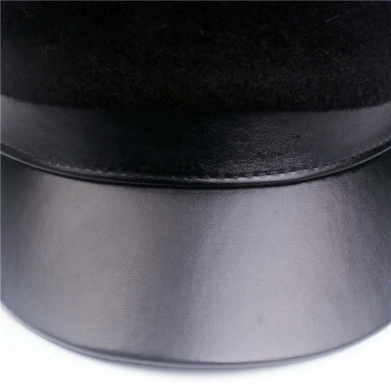 Кепка Xthree женская кожаная модная шерстяная Панама в стиле милитари с плоским