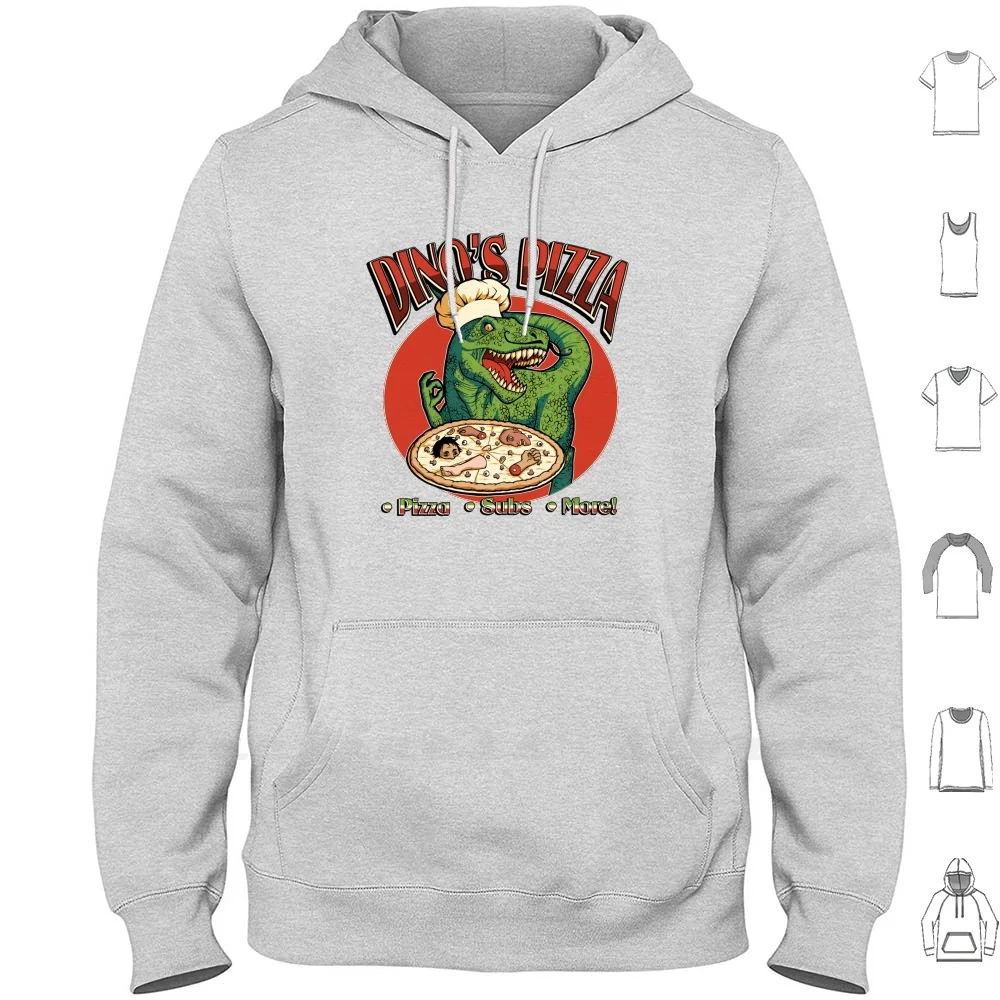 

Толстовки для пиццы Dino's с длинным рукавом, динозавр, пицца, пицца, итальянская кухня, тираннозавр, динозавр, ресторан, пицца