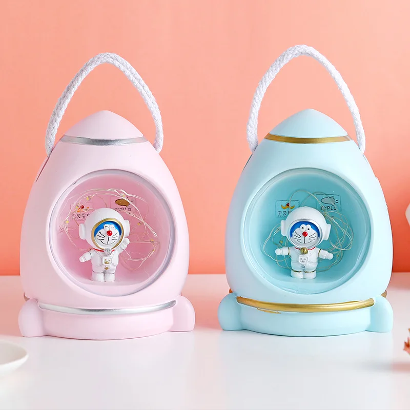 

Spaceship Doraemon Jingle Cat Night Lights For Home Decoration Crafts Creative Gift For Girl Toys Resin Ornament Desktop Decor