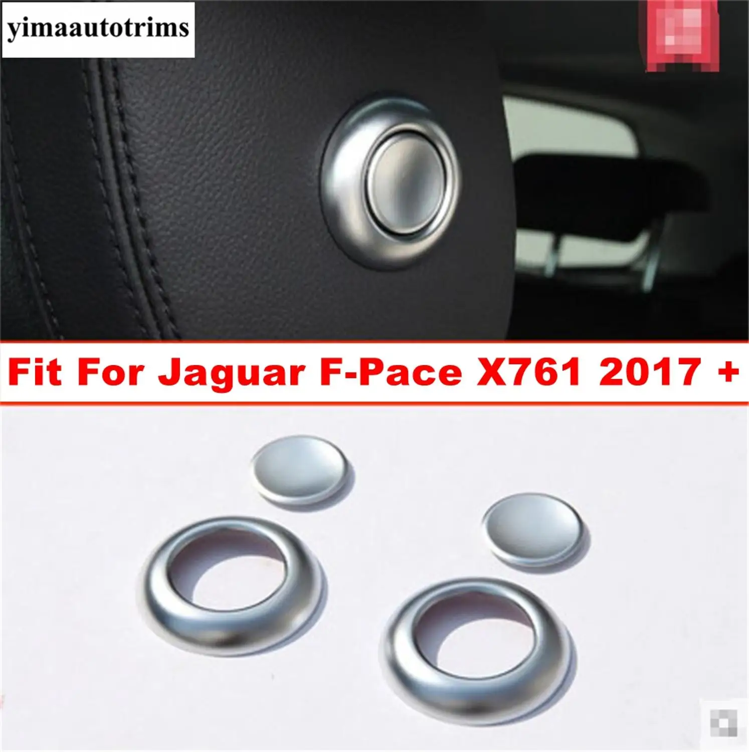 

Seat Headrest Head Pillow Adjustment Button Decoration Cover Trim Fit For Jaguar F-Pace X761 2017 2018 2019 2020 ABS Matte Style