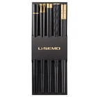 Палочки для еды китайские, многоразовые металлические палочки для еды в Корейском стиле, 5 пар