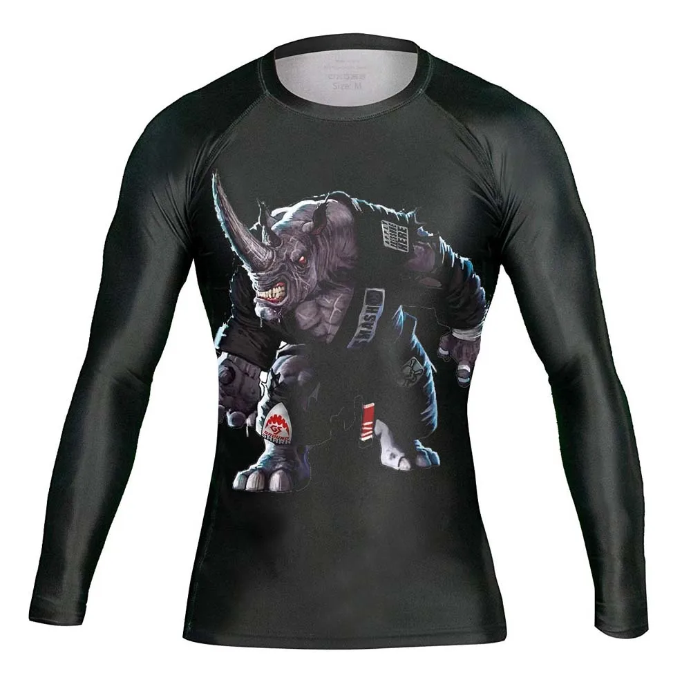 Men animal Muscle Undershirt Breathable Long Sleeve Fight Wear | Cycling Jerseys