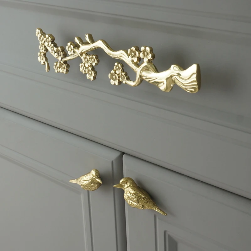 

Brass Birds Drawers Doors Cupboards Wardrobes Bookcases Wine Cabinets Door Knob And Handle Furniture