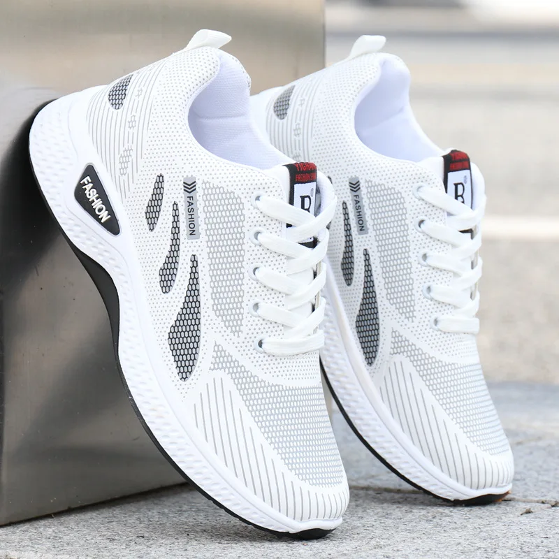 

New fashion men's shoes white low-top flat-heel daily casual sports shoes outdoor comfortable non-slip running shoes