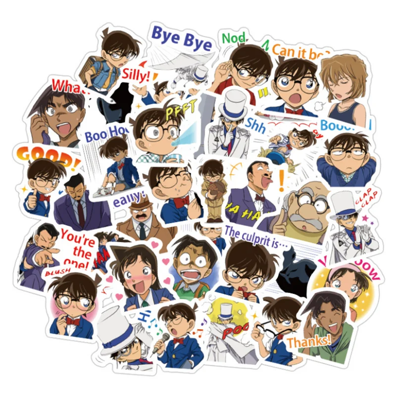 

10/30/50PCS Anime Detective Conan Cartoon Graffiti Toy Trolley Case Helmet Skateboard Notebook Sticker Car Wholesale