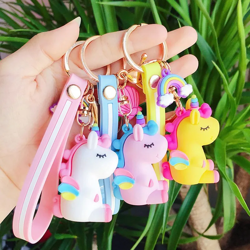 

Cute Key Ring Cartoon Colorful Unicorn Keychain Car Key Ring Pendant Key Ring Men And Women Bag Ornaments Small Gift Jewelry