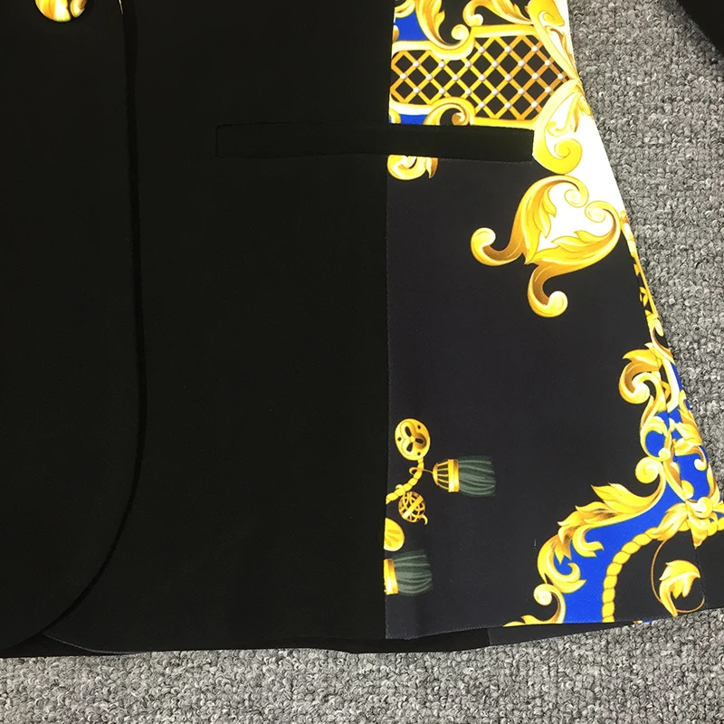 2019 осенний модный подиумный женский Костюм геометрический цветочный принт