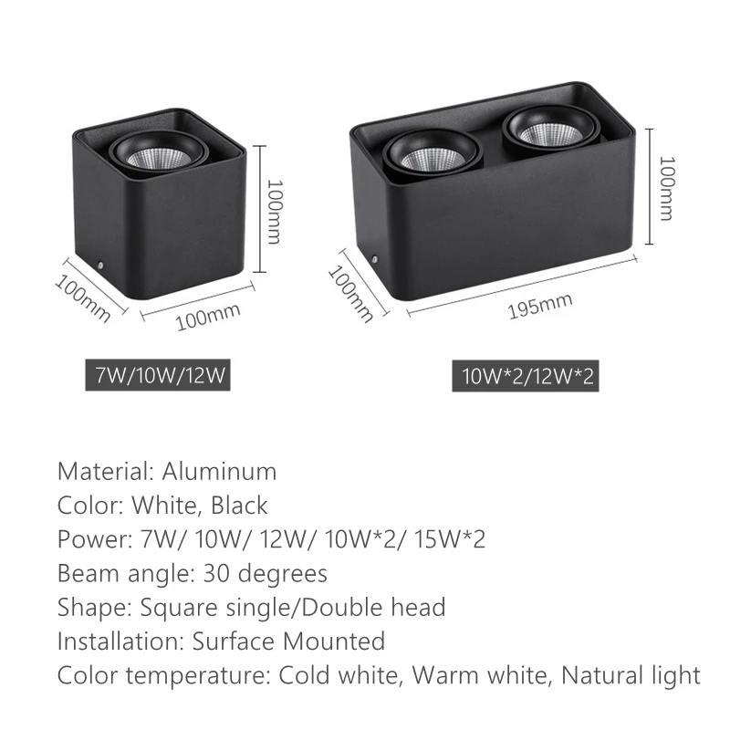 Квадратный светодиодный потолочный светильник с регулируемой яркостью точечный