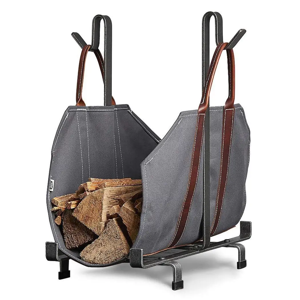 Открытый холщовый дровяной держатель с наружными ручками для кемпинга Лоскутная