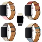 Браслет из натуральной кожи для iwatch 321 ремешок для Apple Watch band Series 5 4 Single Tour Leather 38 мм 40 мм 42 мм 44 мм