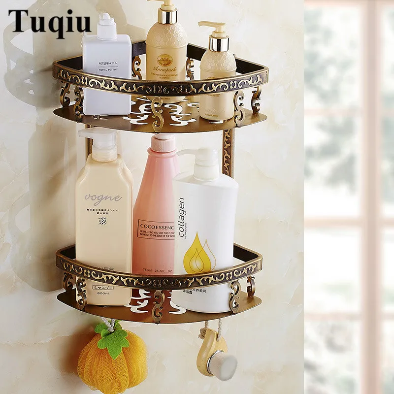 bathroom accessories set antique bronze carved aluminum bath hardware sets towel rackpaper holder toilet brush holderhooks free global shipping