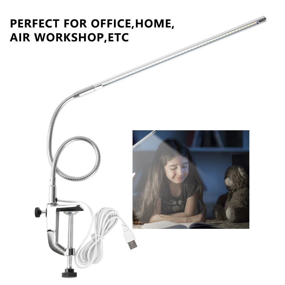 Светодиодная настольная с зажимом лампа вращающийся светильник для чтения