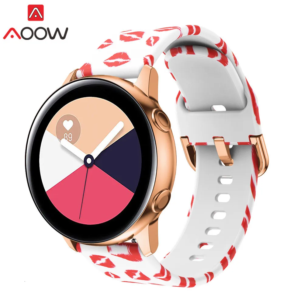 20 мм силиконовый ремешок для часов samsung Galaxy Watch Active 42 мм S2 Huami Amazfit Bip Leopard браслет с принтом ремешок Correa