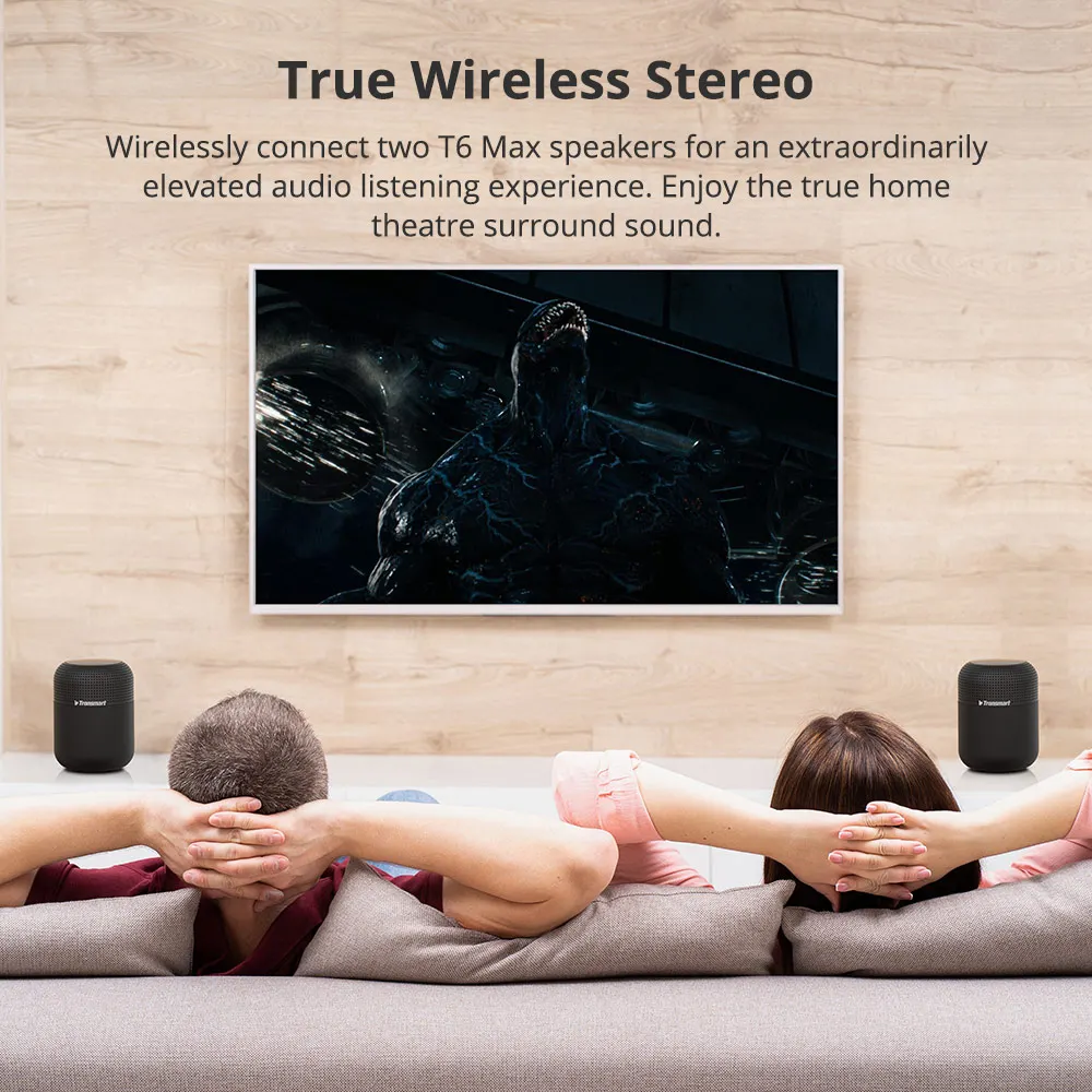 Bluetooth колонка Tronsmart T6 Max 60 Вт для домашнего кинотеатра TWS с голосовым помощником IPX5