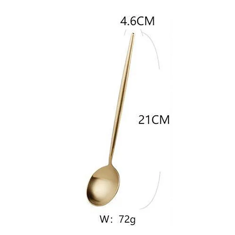 main spoon Золотой столовый набор из 18/10 нержавеющей стали, набор столовых приборов, палочки для еды, нож для масла, десертная обеденная ложка, вилка, чайная ложка, посуда, 1 шт - Цвет: main spoon