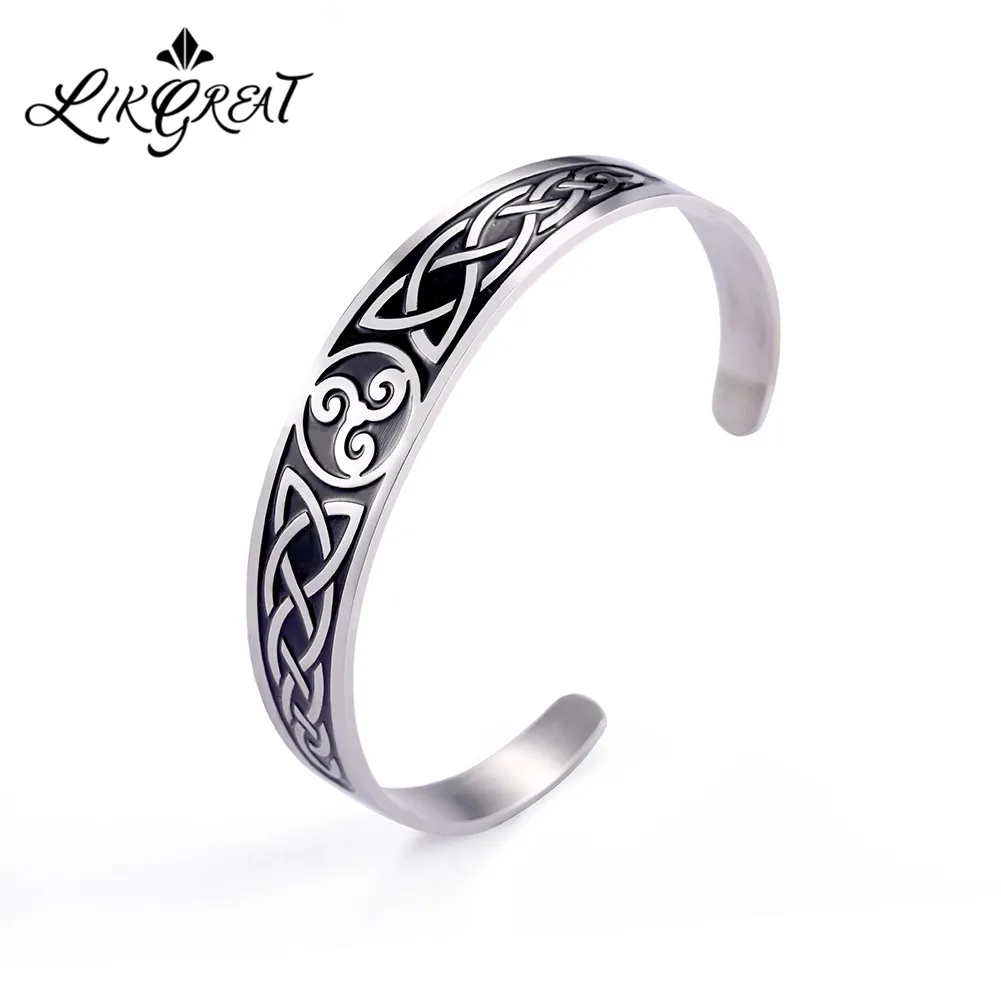 LIKGREAT Wicca символ Triskel мужские браслеты религиозное очарование ирландский