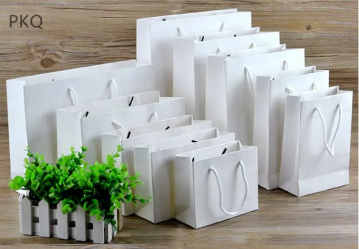 20 шт. белая картонная подарочная сумка с ручками Многофункциональный