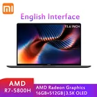 Ноутбук Xiaomi Mi Notebook Pro 15, AMD Ryzen 7 5800H 3,5 K OLED, 15,6 дюйма, Mi ноутбук 16 ГБ + 512 ГБ, компьютер R7 для дома и офиса