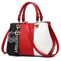 2021 new fashion hit color handbag hair ball pendant shoulder messenger bag designer handbags high quality fashion tote bag