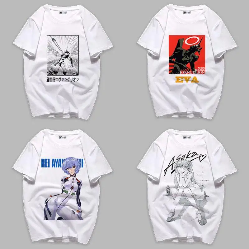 Женские и мужские костюмы для косплея аниме Евангелион футболки из ЭВА с белым