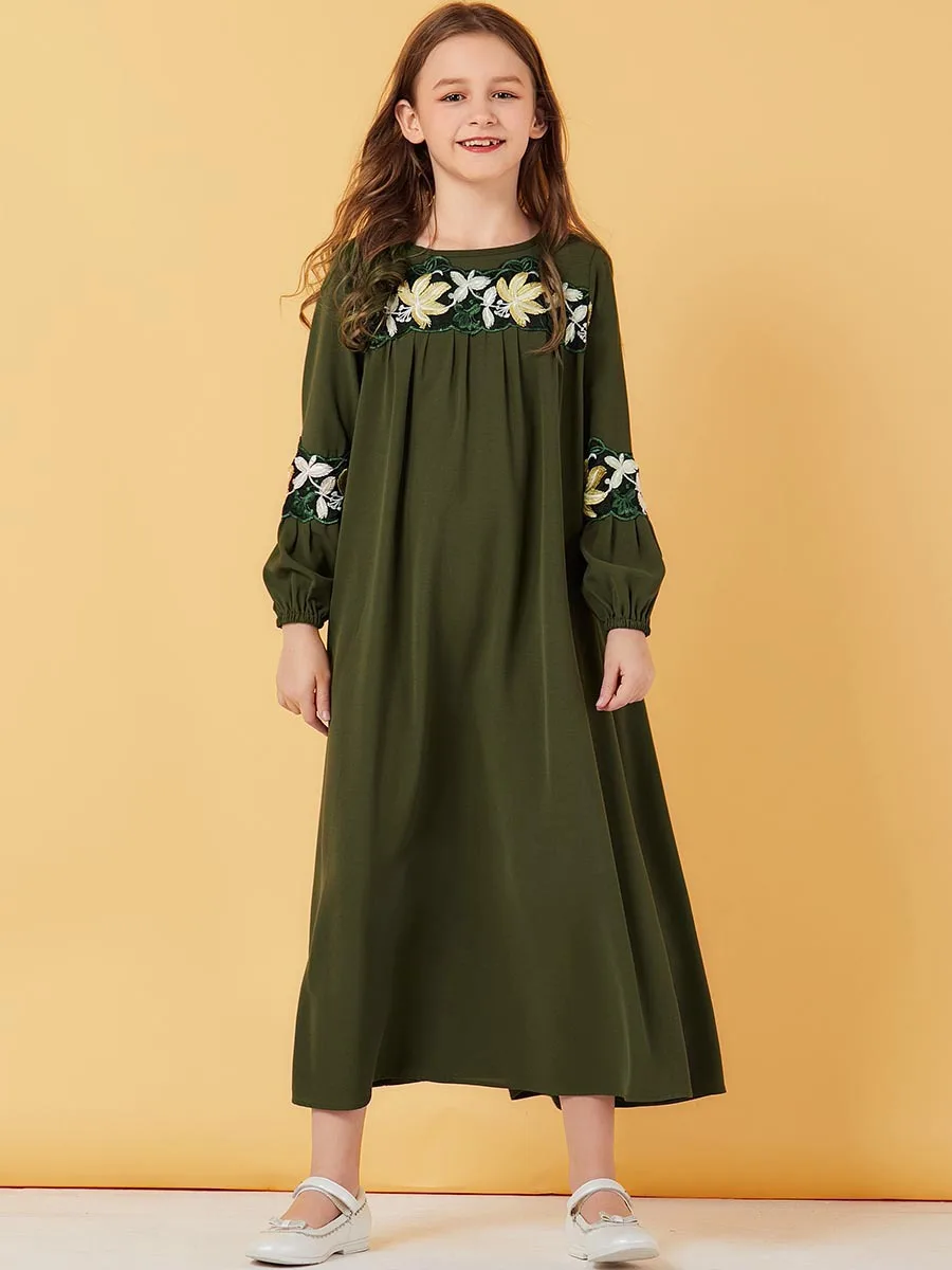 Женское длинное платье с длинным рукавом Abaya свободное мусульманское в арабском