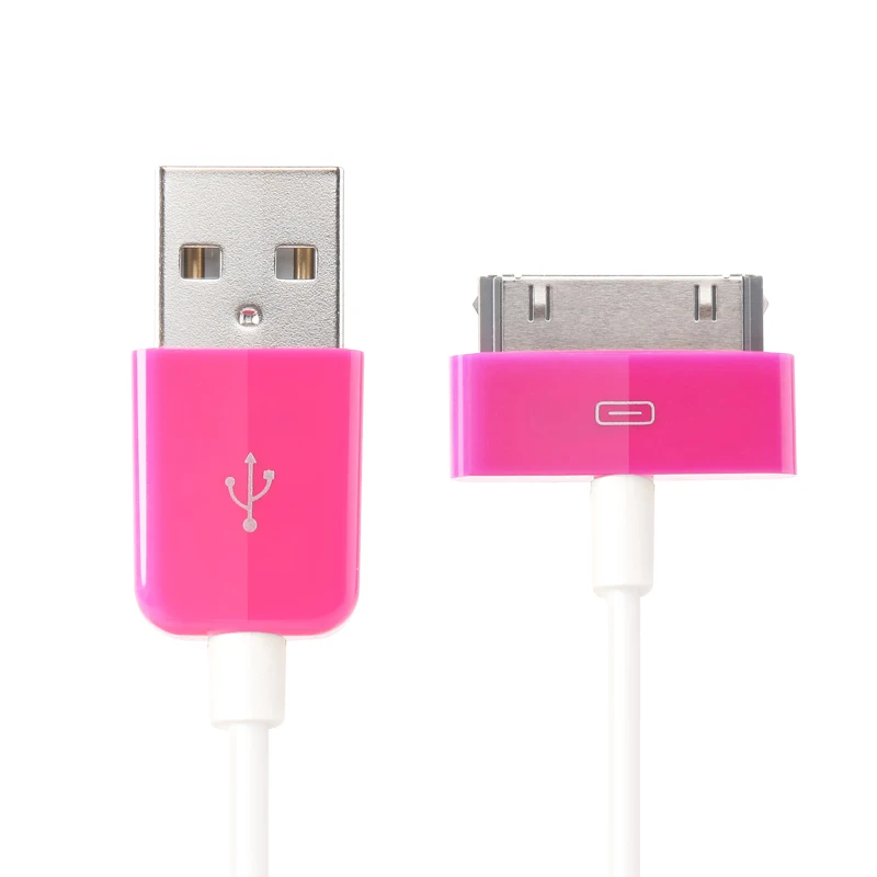 Usb-кабель Snowkids для iPhone 4, 4S, 3G, iPad 2, 3, iPod, Nano, Mini Touch, быстрая зарядка, 30 Pin, зарядное устройство, кабель для синхронизации данных - Цвет: Pink 1 Piece