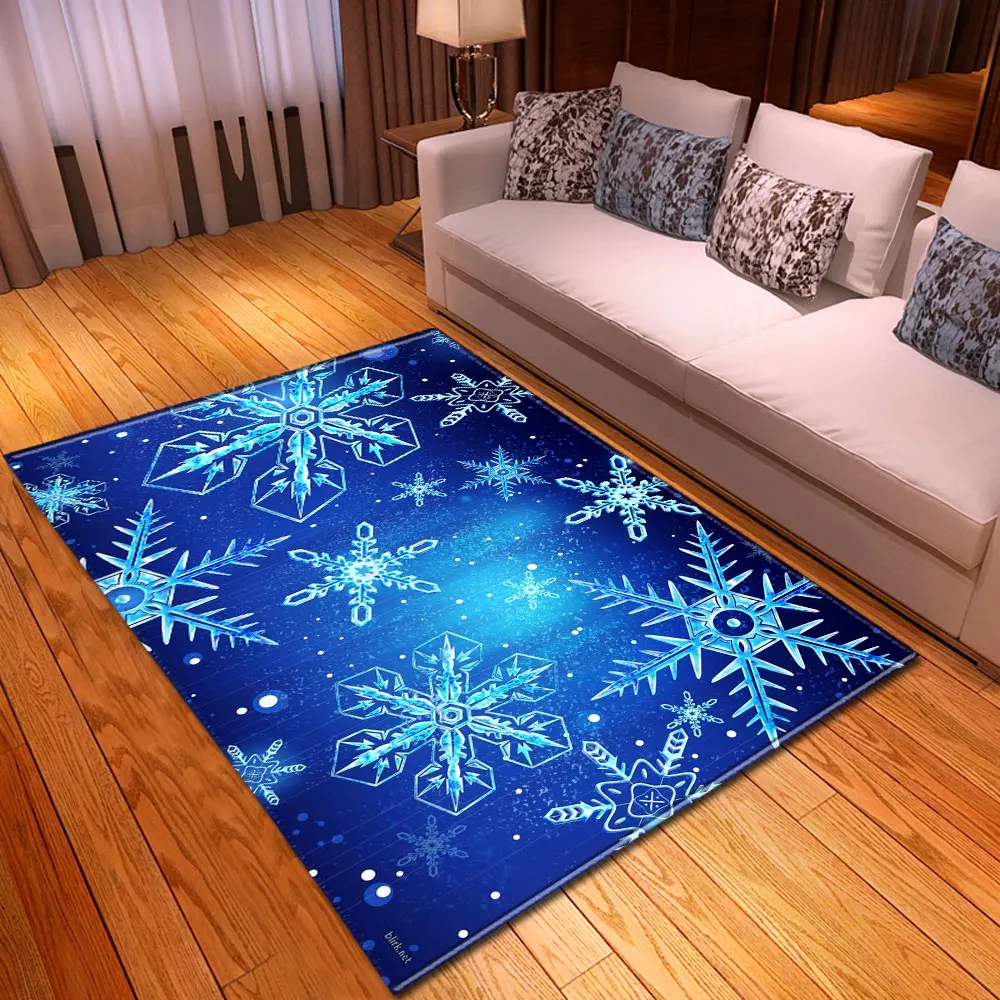 Современный Рождественский коврик из снежинок фланелевый для столовой домашний