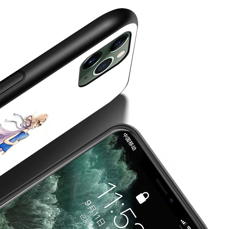 

Girl Summer Travel Beach For iPhone 12 11 XS Pro Max Mini XR X 8 7 6 6S Plus 5 SE 2020 Black Cover Phone Case