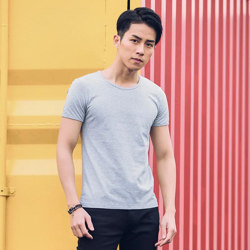 

7288-Men's casual T-shirt men's summer short-sleeved shirt fashion simple round neck