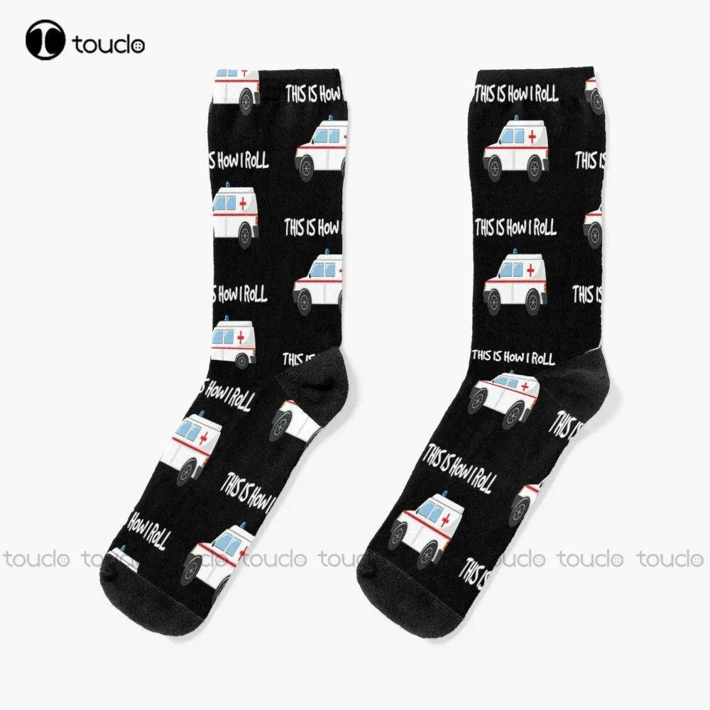 

Funny Emts This Is How I Roll Paramedics' Graphic Socks Athletic Socks Men Personalized Custom Unisex Adult Socks Teen Socks