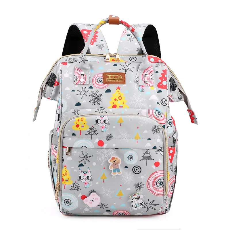 

2021 New Portable Diaper Baby Bag Large Capacity Mummy Travel Nappy Backpack Dry And Wet Separation Bottle Bag Baby Nursing Bags