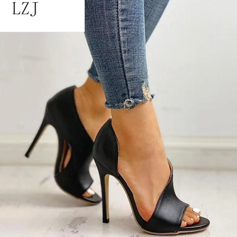 

Women Summer Thin High Heels Buckle Peep Toe Gladiator Sandals Office Hollow Out Sandals Party Pumps Wedding Ladies Shoes